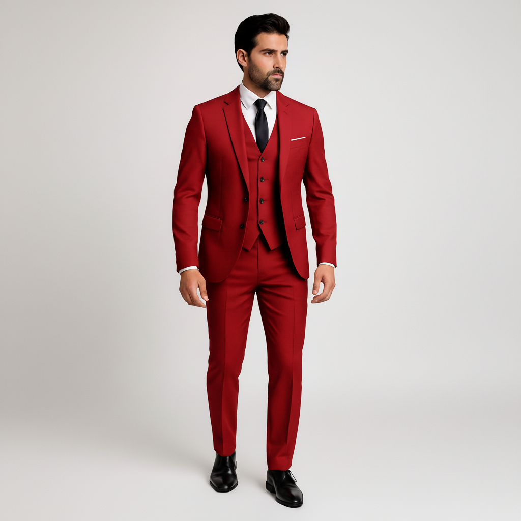 Costume Homme 3 Pièces avec Gilet - Veste, Gilet et Pantalon