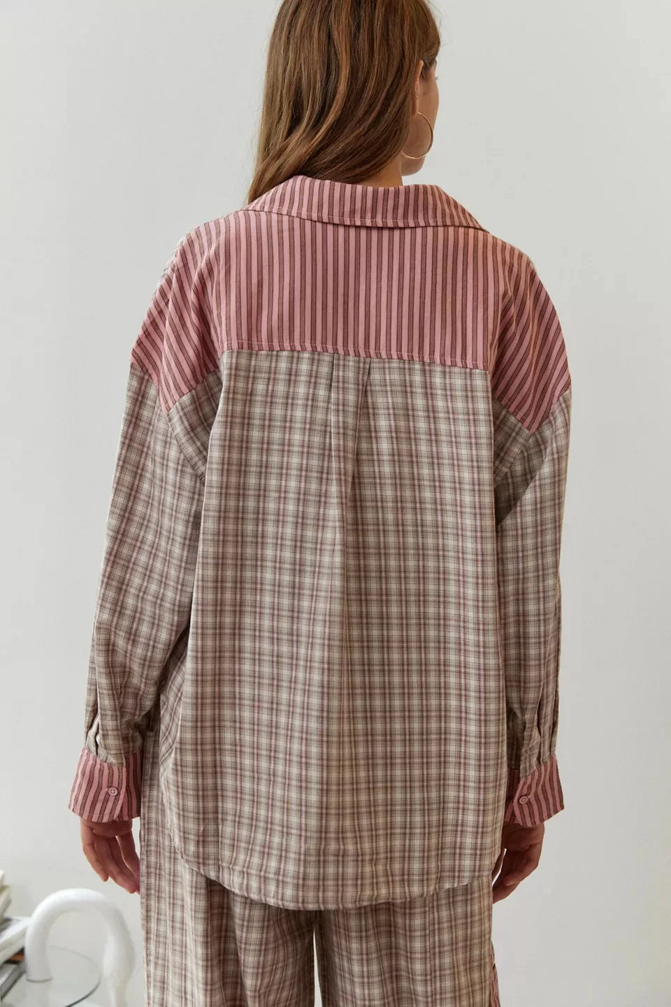 Pyjama Femme Confort en Tissu Doux, Haut Boutonné et Pantalon à Cordon
