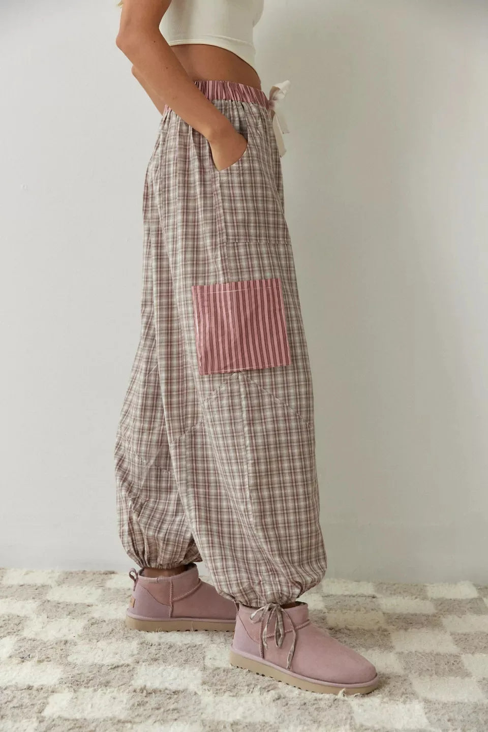 Pyjama Femme Confort en Tissu Doux, Haut Boutonné et Pantalon à Cordon