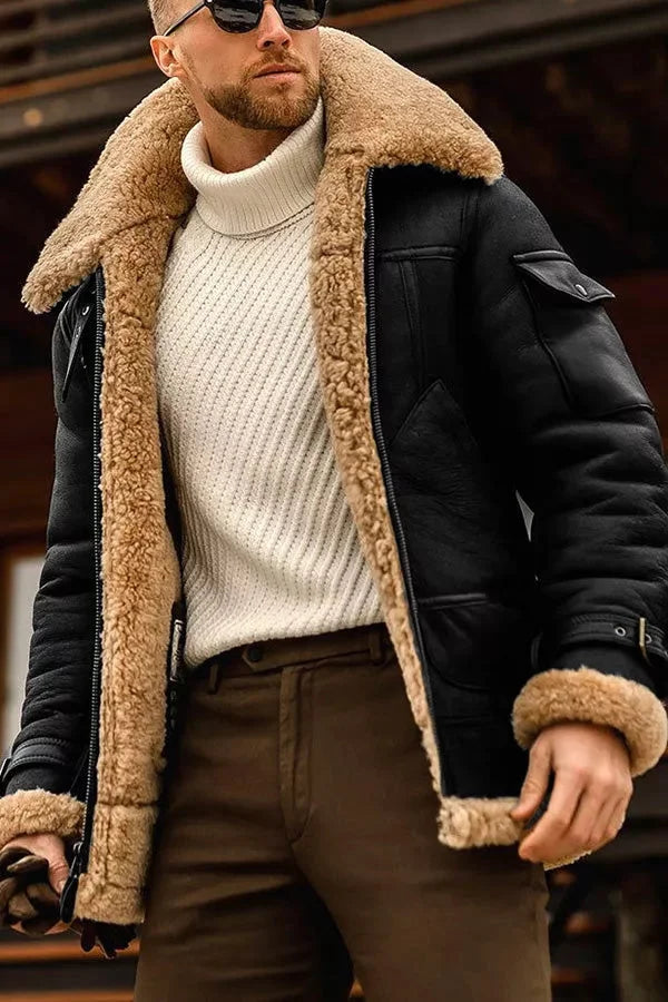Veste Polaire Homme Doublée - Blouson Chaud Coupe Décontractée