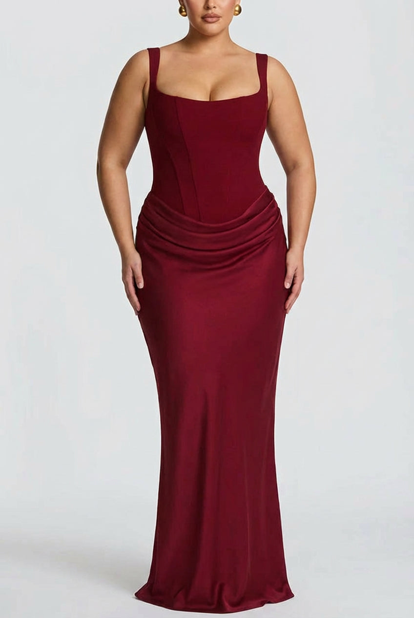 Robe Longue Femme Col Carré