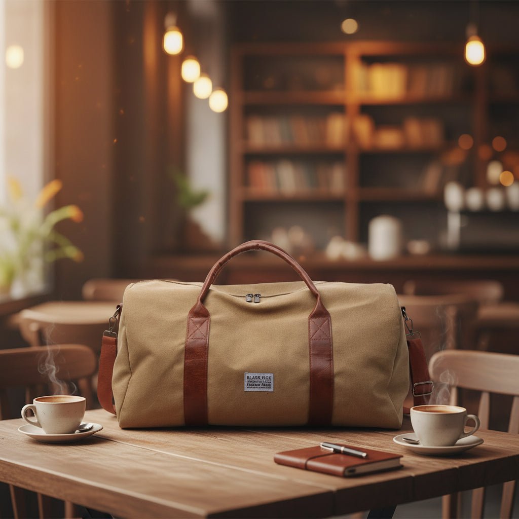Sac de Voyage Weekender en Toile Vintage - Cuir et Compartiments Multiples