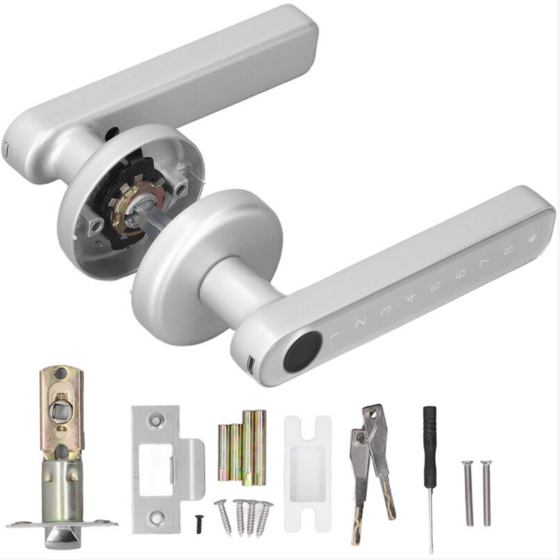 Slim Electronic Lock – Black or Silver, Fingerprint and Smartphone Control for Modern Homes or Offices