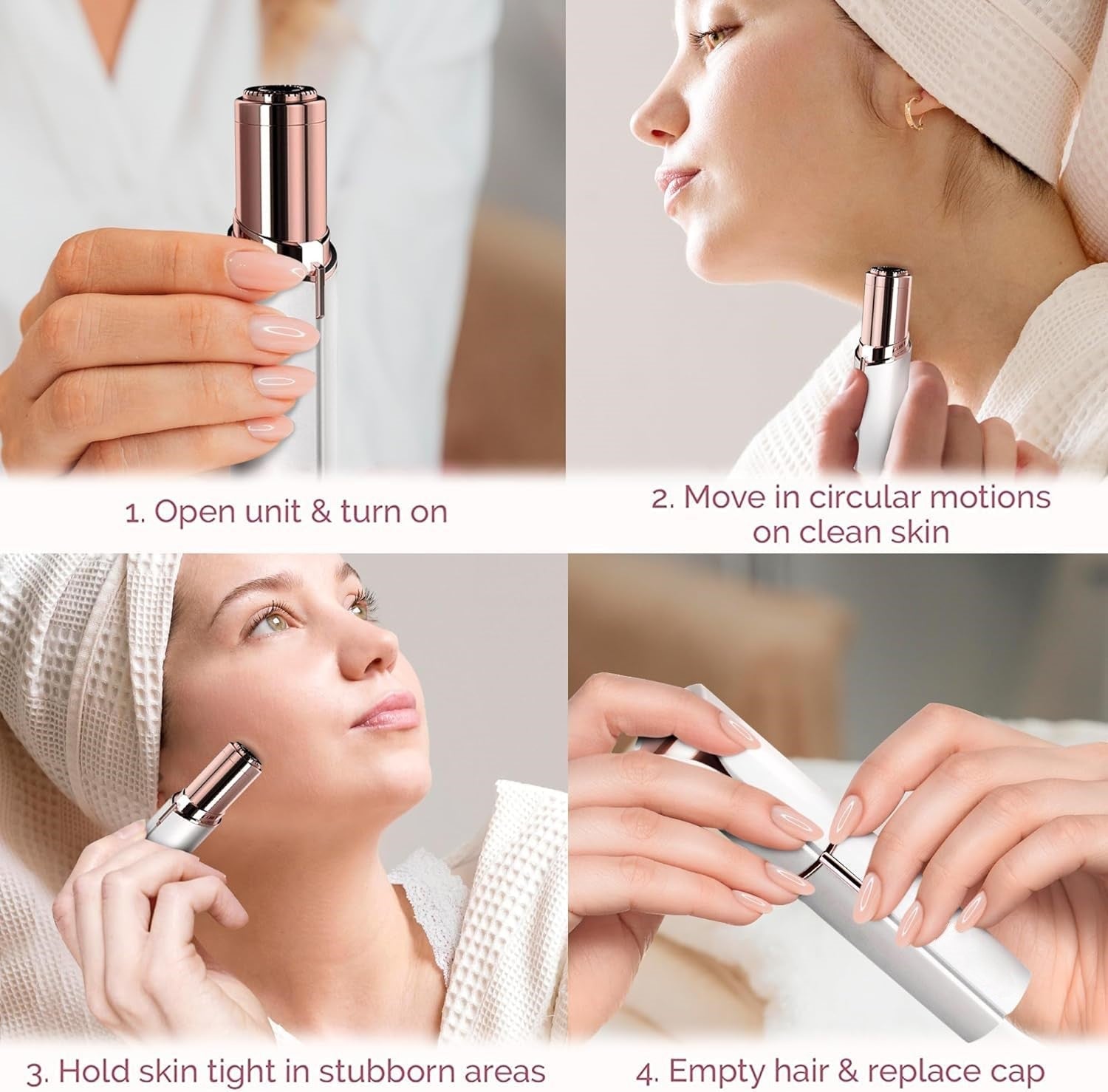 Tondeuse Électrique pour le Visage – Compacte pour Femmes, Épilation Indolore pour Sourcils et Peau du Visage