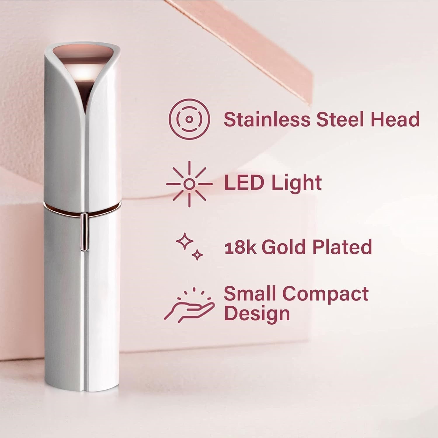 Tondeuse Électrique pour le Visage – Compacte pour Femmes, Épilation Indolore pour Sourcils et Peau du Visage