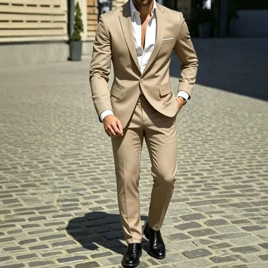 Anzug Herren mit schmaler Passform - khaki