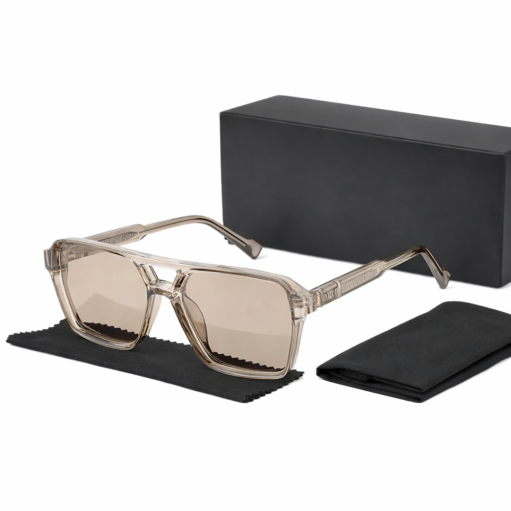 Lunettes de Soleil Homme Oversize Rétro à Monture Large