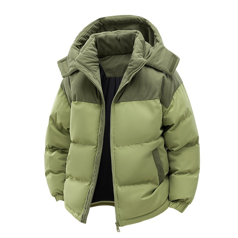 Veste d'Hiver Homme à Capuche Matelassée Doublée Chaude