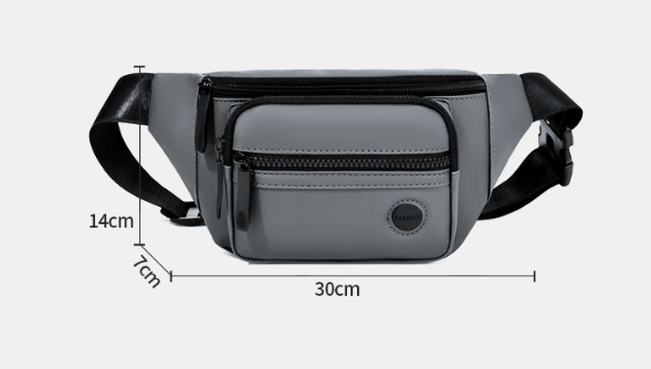 Sac Banane Homme Noir Minimaliste à Fermeture Éclair