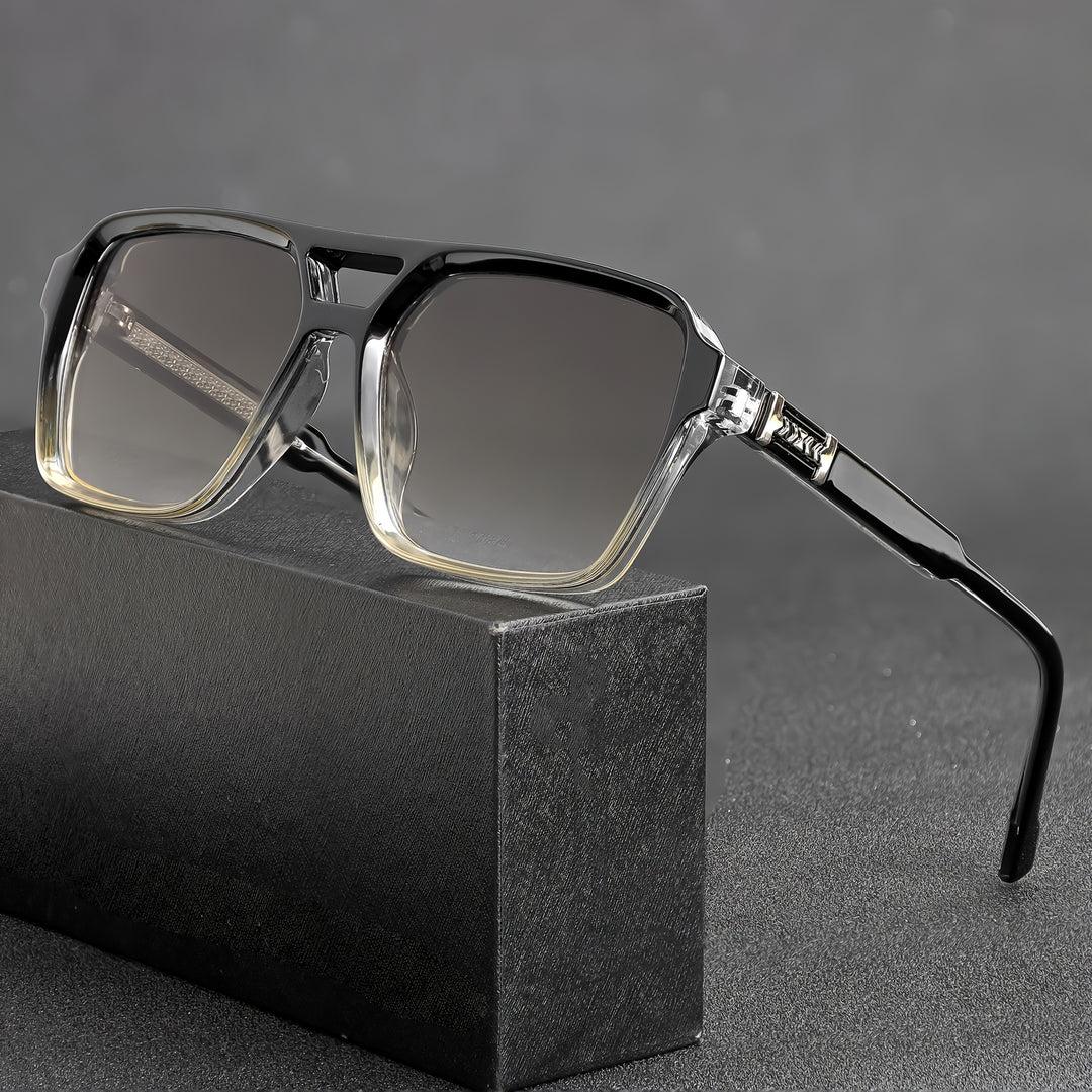 Lunettes de Soleil Homme Oversize Rétro à Monture Large