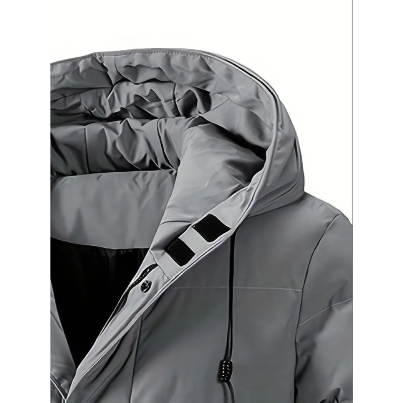 Doudoune Longue Homme - Veste d'Hiver Matelassée à Capuche