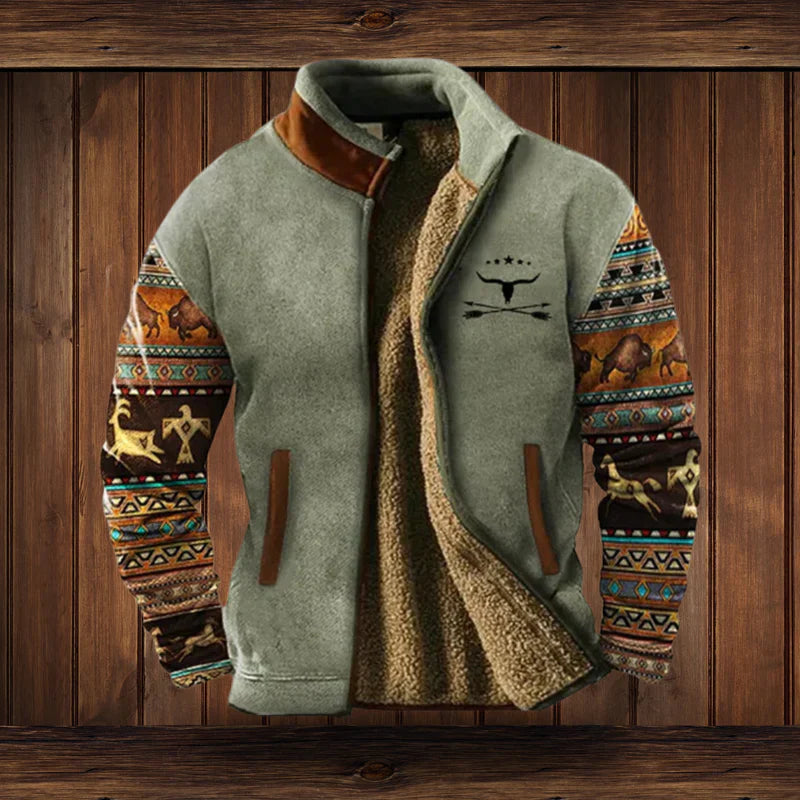 Veste d'Hiver Homme Chaude – Design Vintage Col Montant