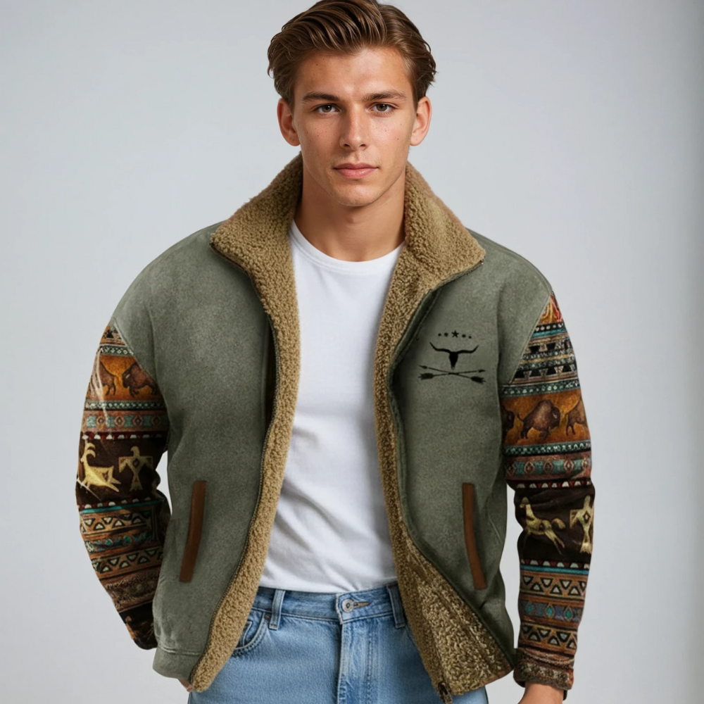 Veste d'Hiver Homme Chaude – Design Vintage Col Montant