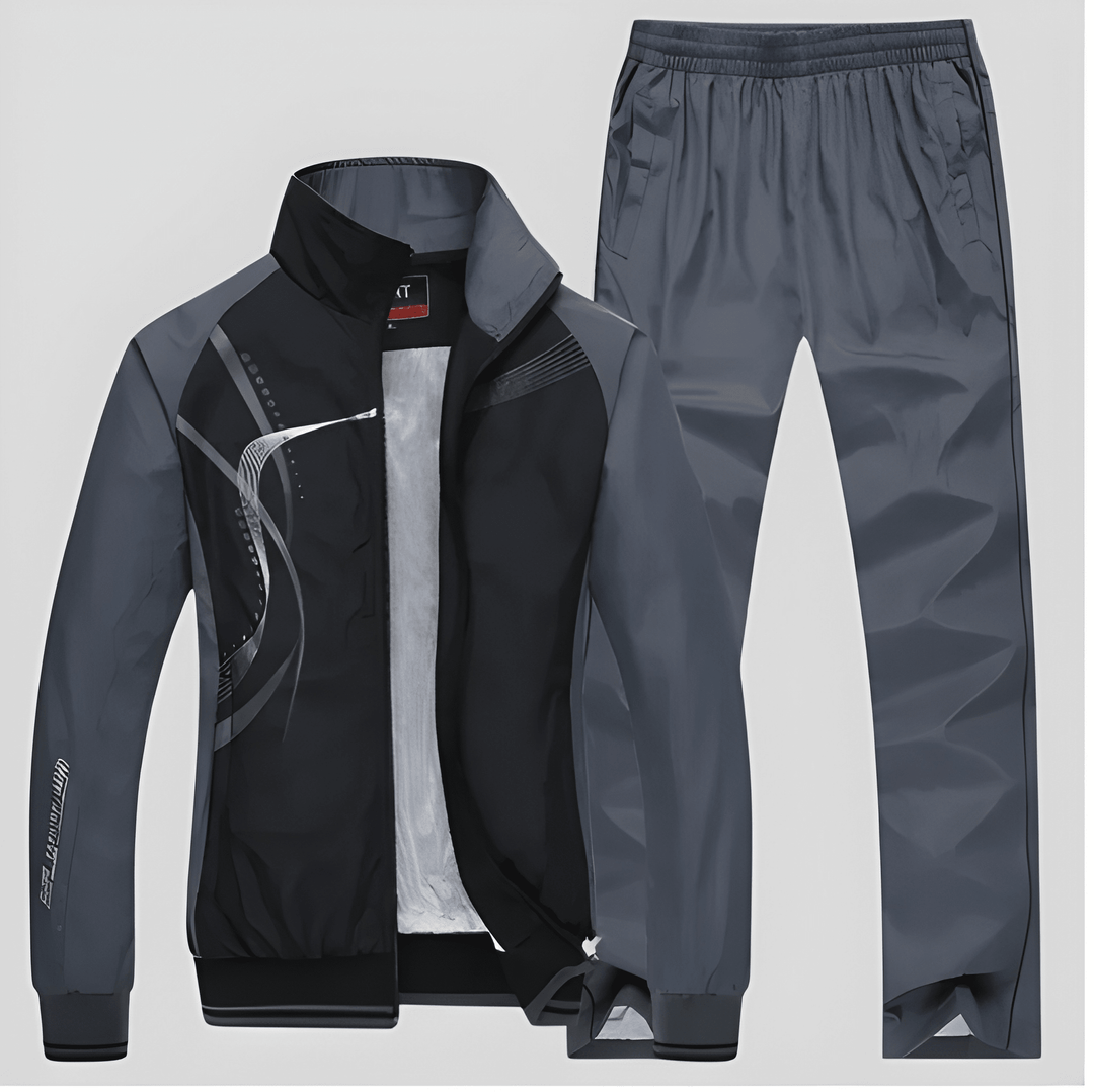 Survêtement Homme Deux Pièces en Polyester – Veste Zippée et Pantalon