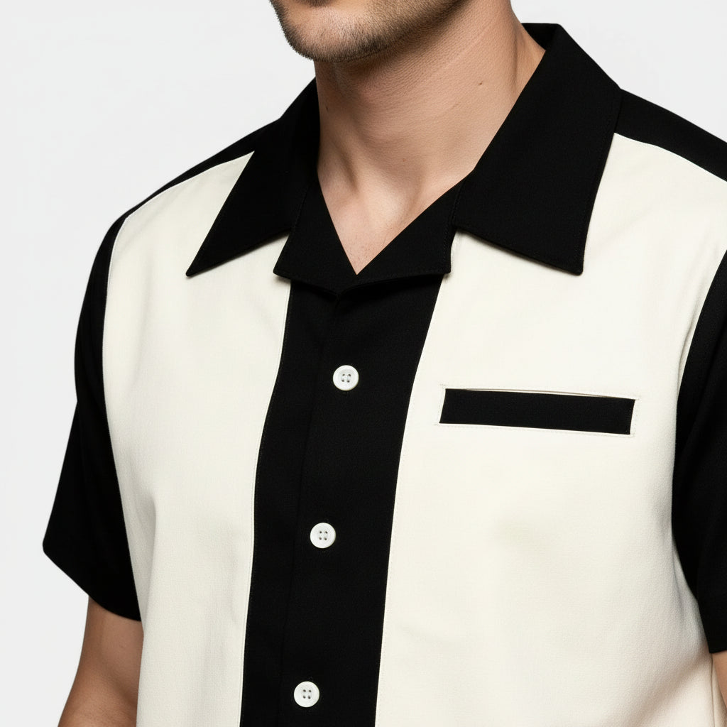 Chemise Homme Manches Courtes Col Camp à Boutons