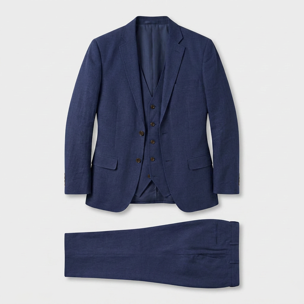 Tailleur Femme Trois Pièces Blazer Croisé, Gilet et Pantalon
