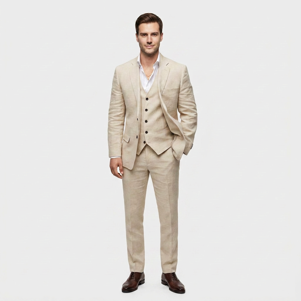 Tailleur Femme Trois Pièces Blazer Croisé, Gilet et Pantalon