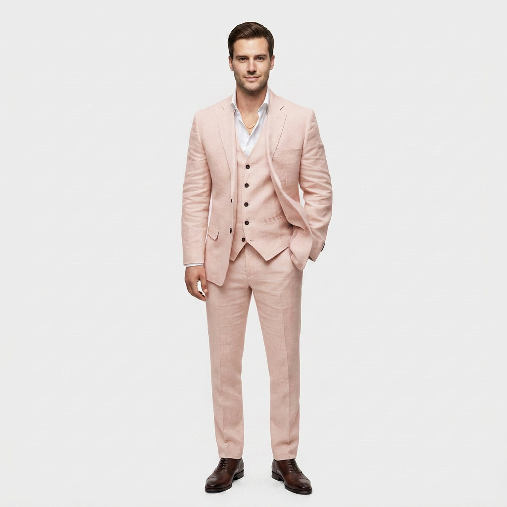 Tailleur Femme Trois Pièces Blazer Croisé, Gilet et Pantalon