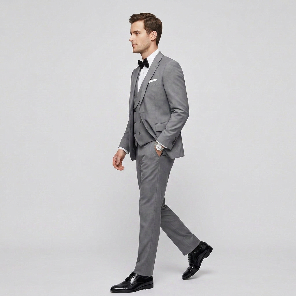 Costume Homme 3 Pièces Blazer Croisé – Veste, Gilet et Pantalon Ajustés
