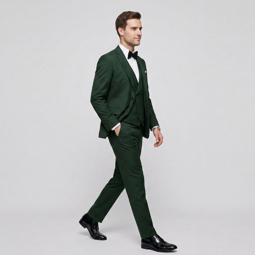 Costume Homme 3 Pièces Blazer Croisé – Veste, Gilet et Pantalon Ajustés