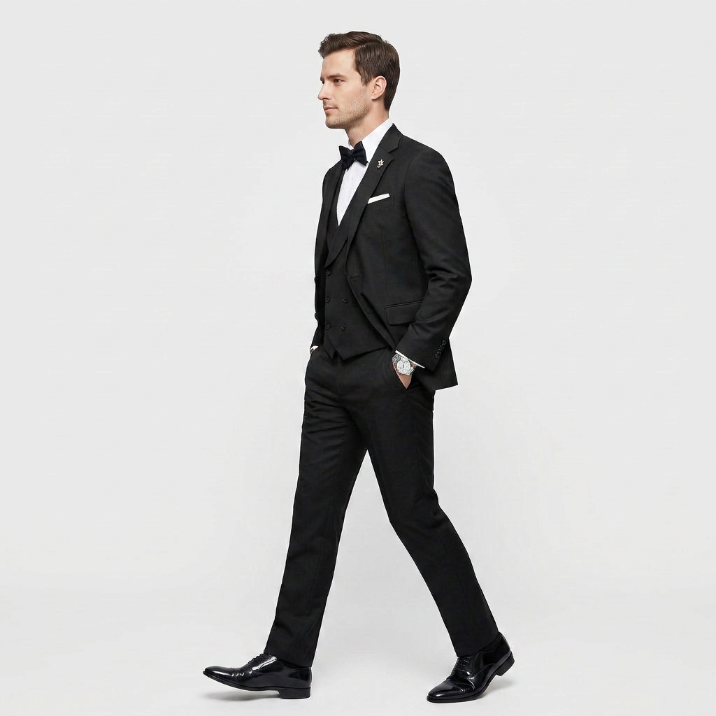 Costume Homme 3 Pièces Blazer Croisé – Veste, Gilet et Pantalon Ajustés