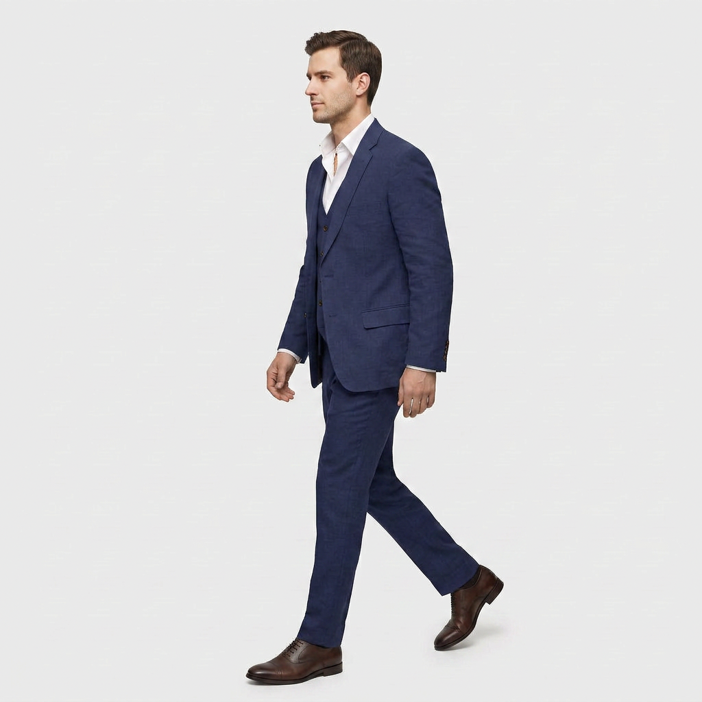 Tailleur Femme Trois Pièces Blazer Croisé, Gilet et Pantalon