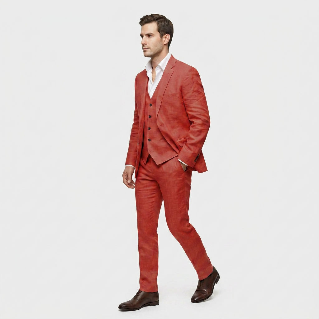Tailleur Femme Trois Pièces Blazer Croisé, Gilet et Pantalon