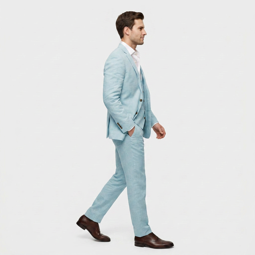 Tailleur Femme Trois Pièces Blazer Croisé, Gilet et Pantalon
