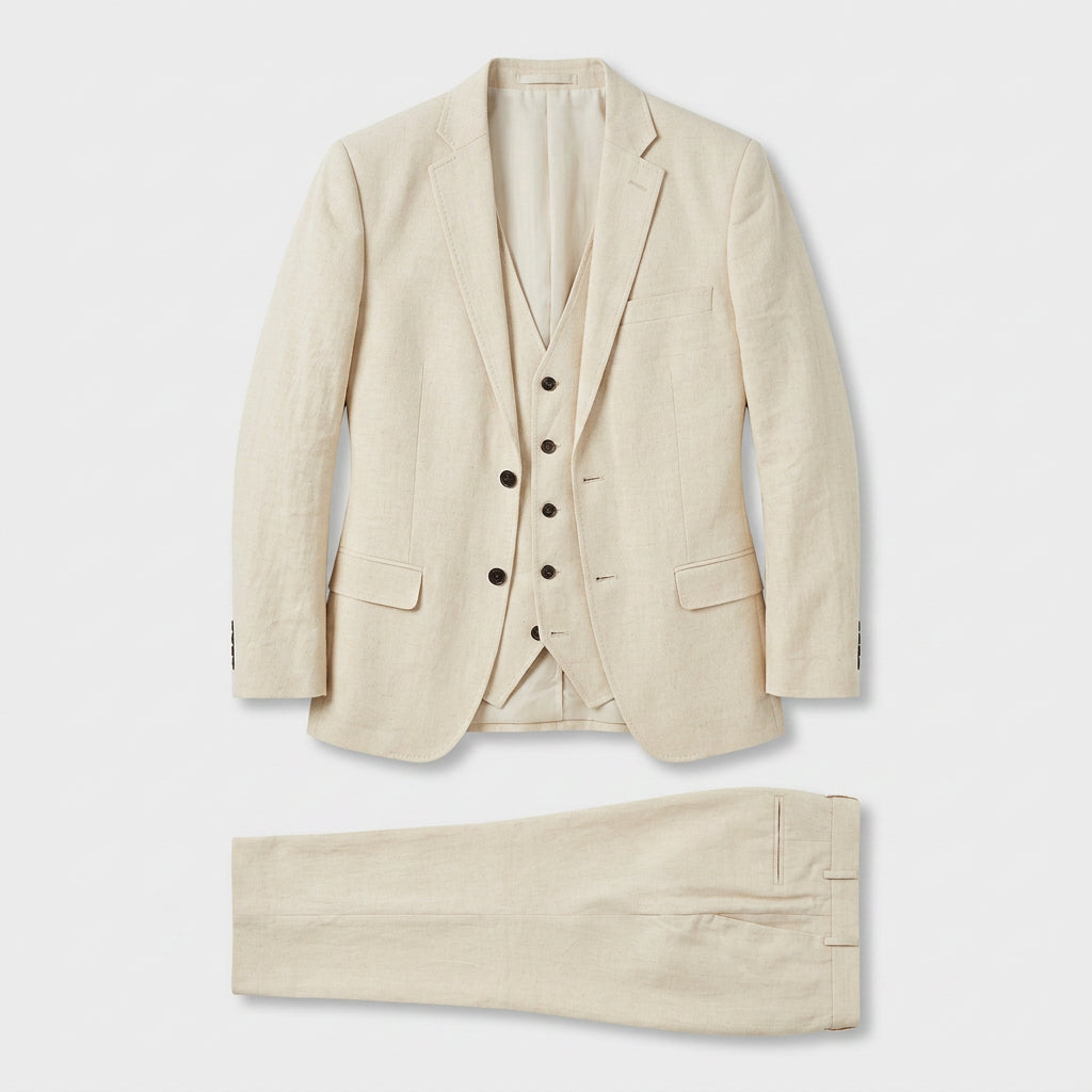 Tailleur Femme Trois Pièces Blazer Croisé, Gilet et Pantalon
