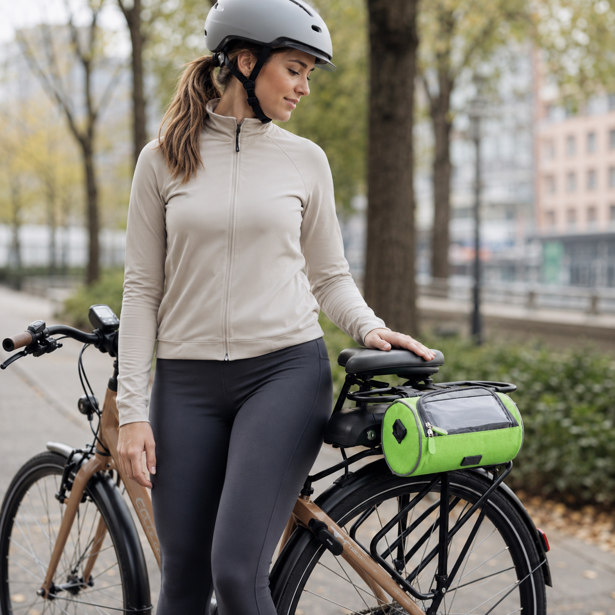 Waterproof Bike Bag – Black, with a phone window for mounting on the handlebars during bike rides