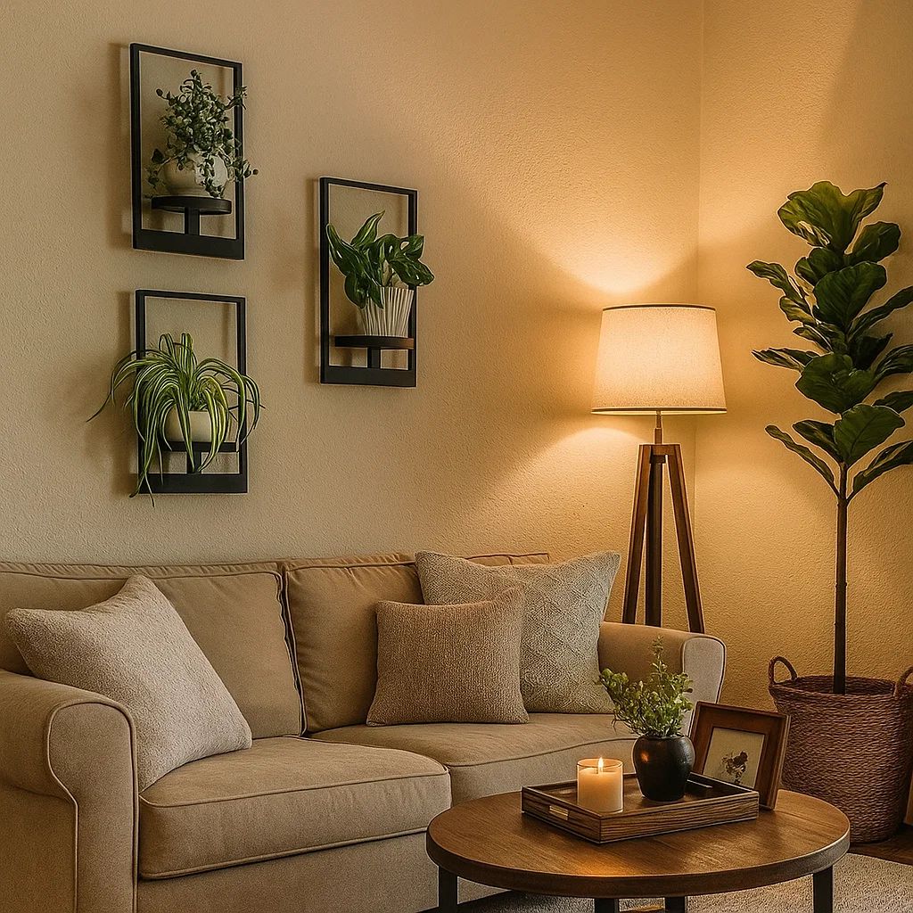 Wandhouder voor planten – Metaal, groen, elegante wanddecoratie voor de woonkamer of slaapkamer