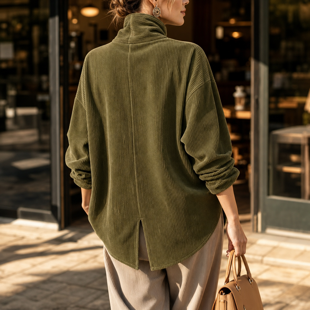 Veste Femme Col Boutonnage Asymétrique et Côtes Fines