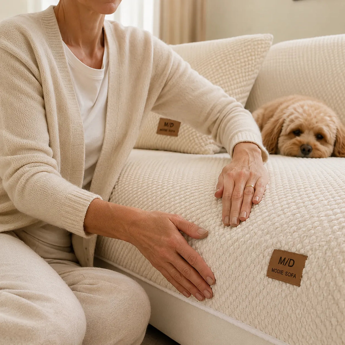 Housse de Canapé Antidérapante pour Animaux - Protection Peluche Douce