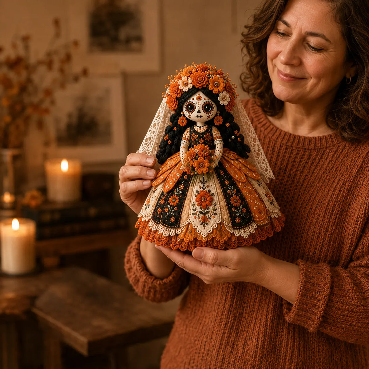 Kit DIY Poupée Patchwork Jour des Morts – Loisir Créatif Couture