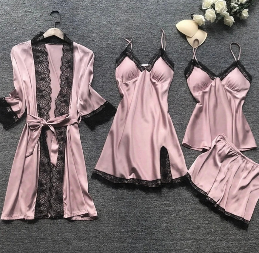 Ensemble Pyjama Satin Femme Dentelle - Top et Short