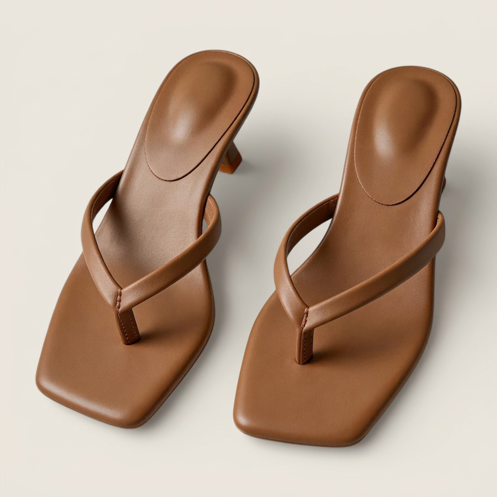 Sandales Femme Entredoigt Talon Kitten Bout Carré