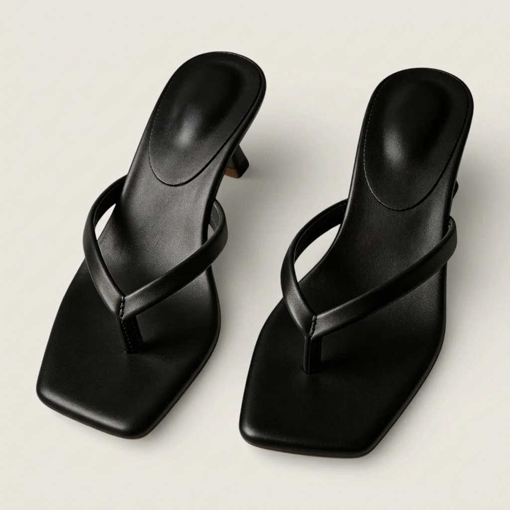 Sandales Femme Entredoigt Talon Kitten Bout Carré