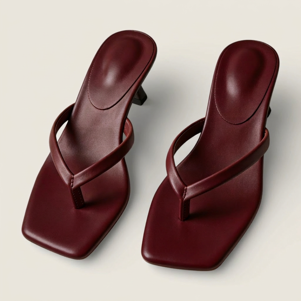 Sandales Femme Entredoigt Talon Kitten Bout Carré