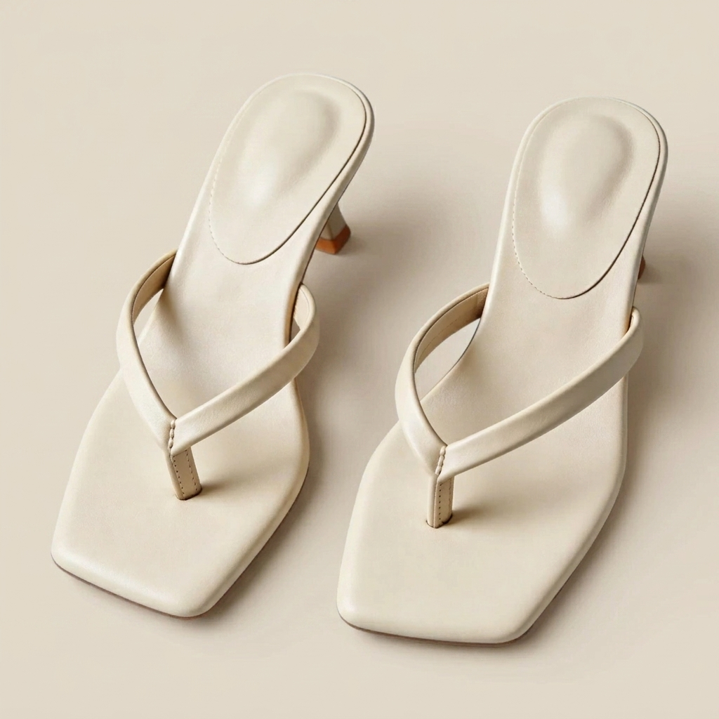 Sandales Femme Entredoigt Talon Kitten Bout Carré