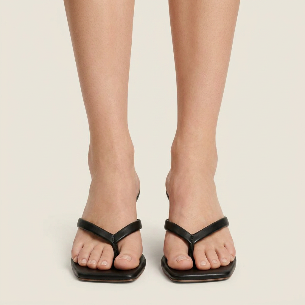 Sandales Femme Entredoigt Talon Kitten Bout Carré