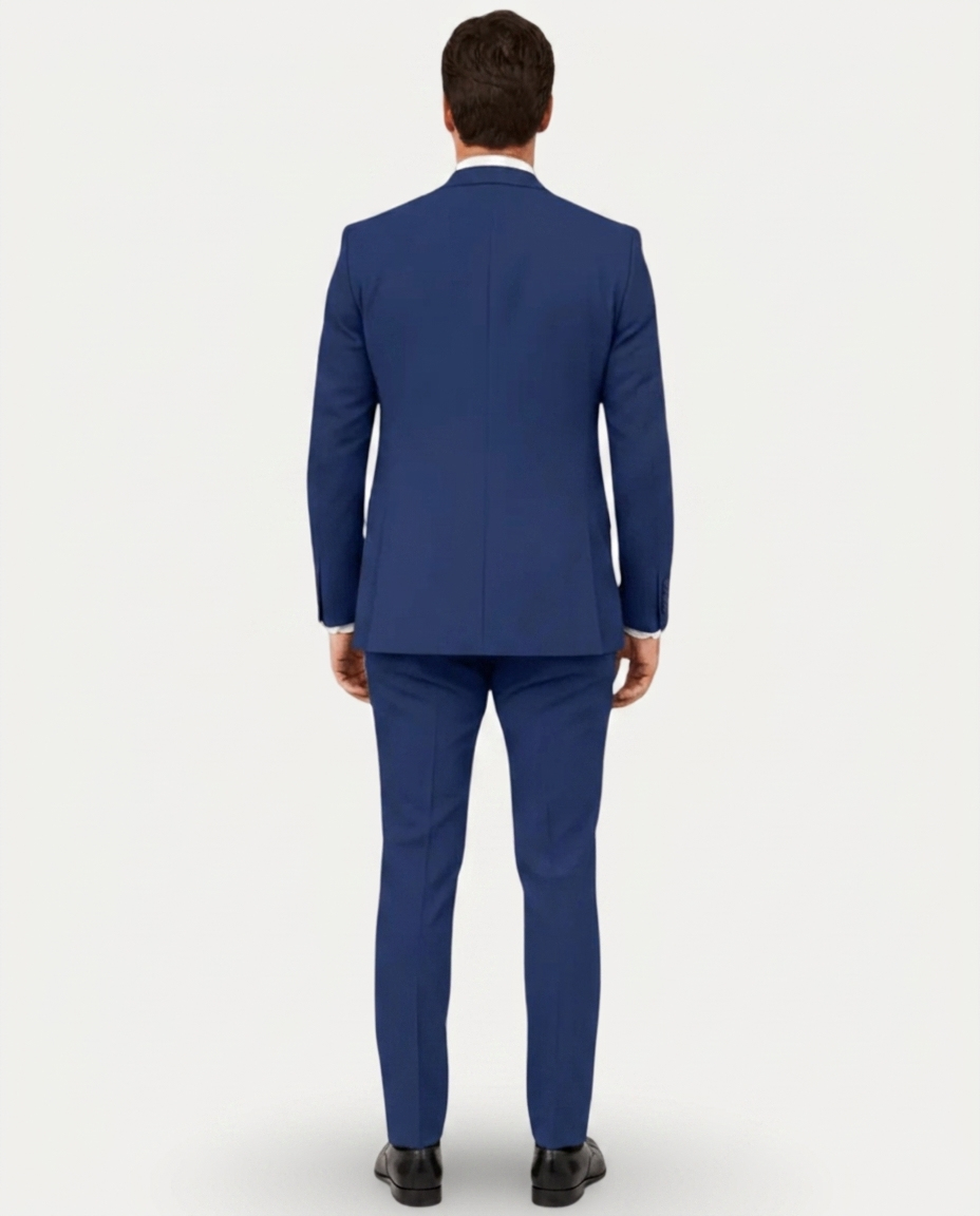 Costume Homme Slim Fit en Lin Léger, Veston Droit Deux Boutons