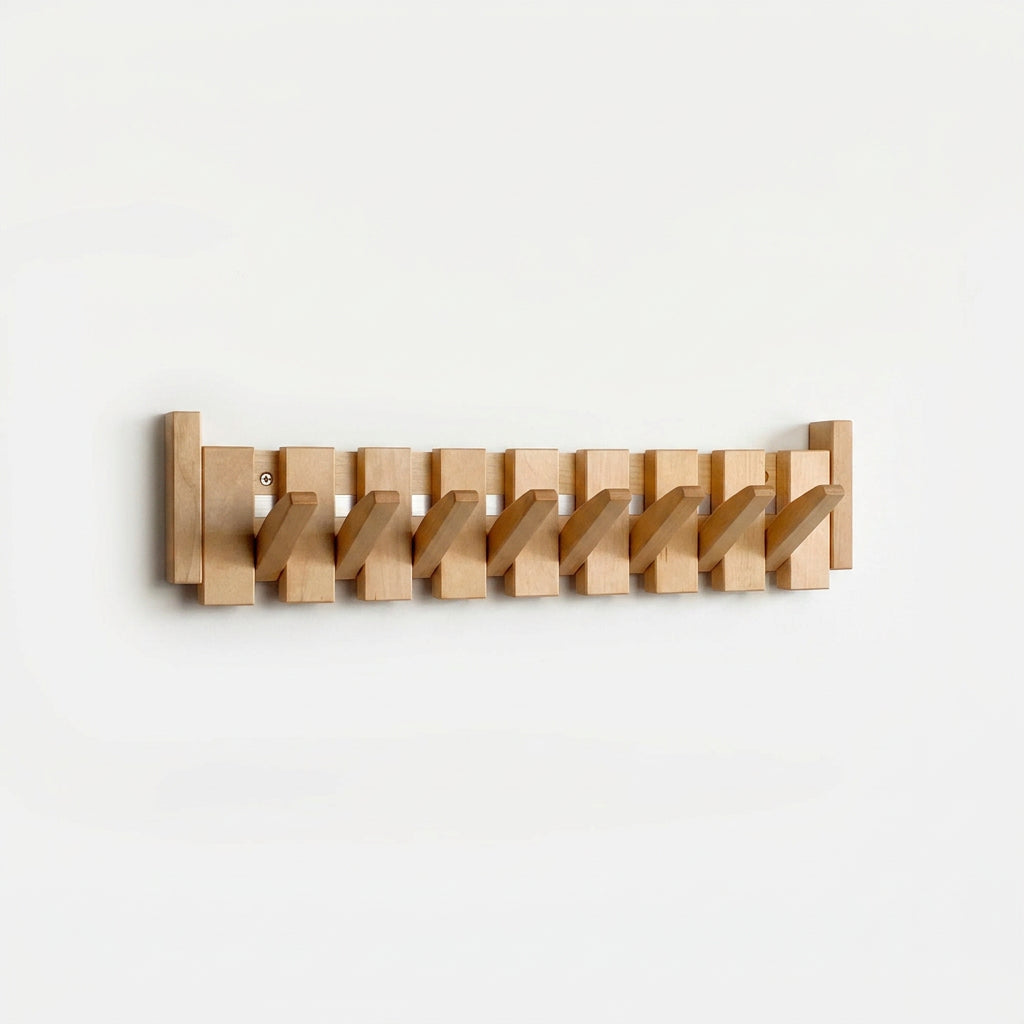 Wooden Coat Rack – Brown Piano Design for the Entryway, Living Room, or Bedroom