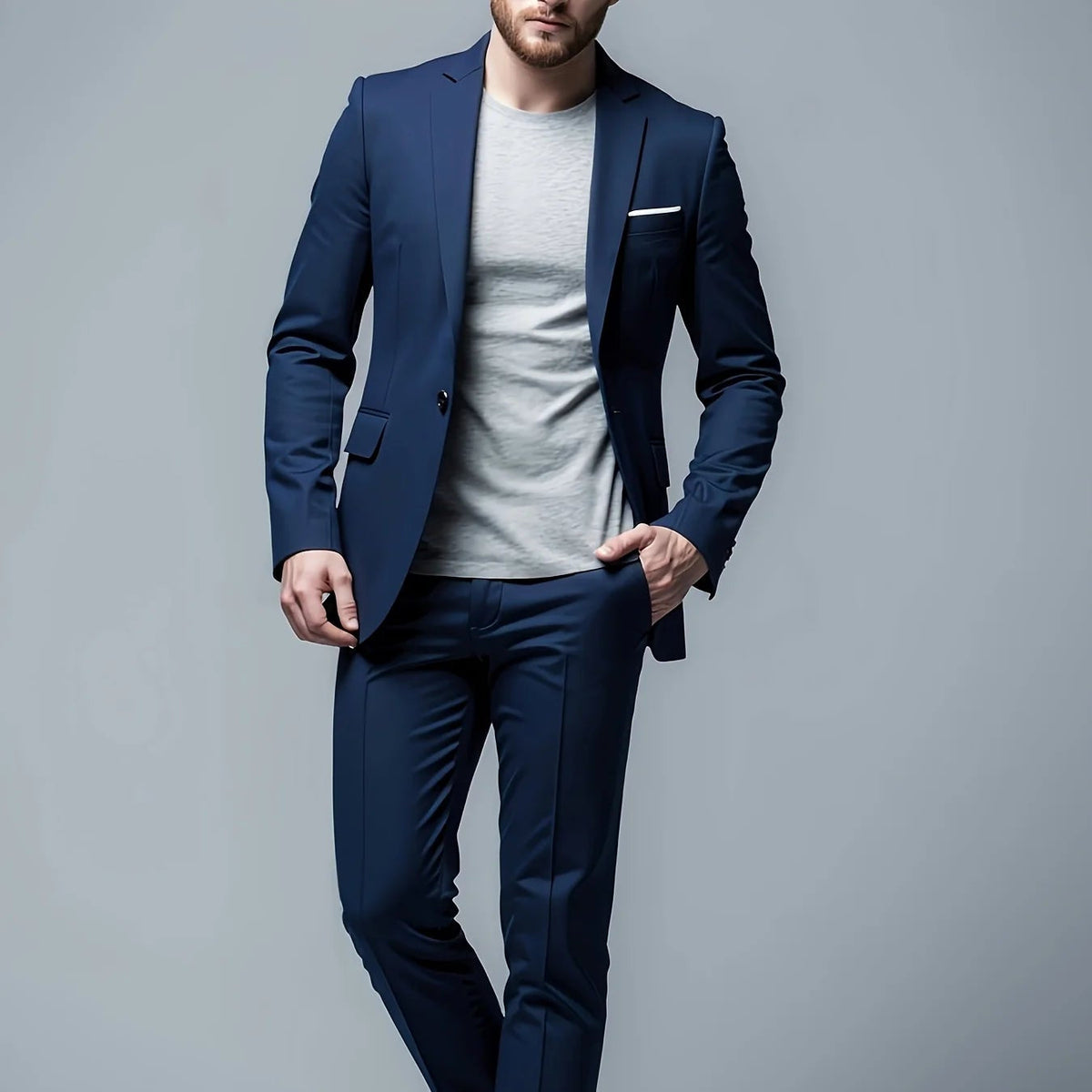 Costume Homme Deux Pièces Coupe Slim - Veste et Pantalon Assortis