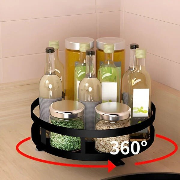 Organiseur Rotatif 3 Niveaux 360° en Métal – Rangement Cuisine