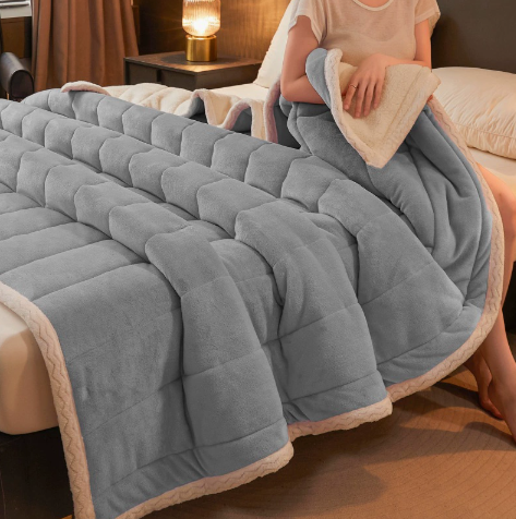 Couverture Lestée en Velours et Laine pour un Sommeil Apaisant