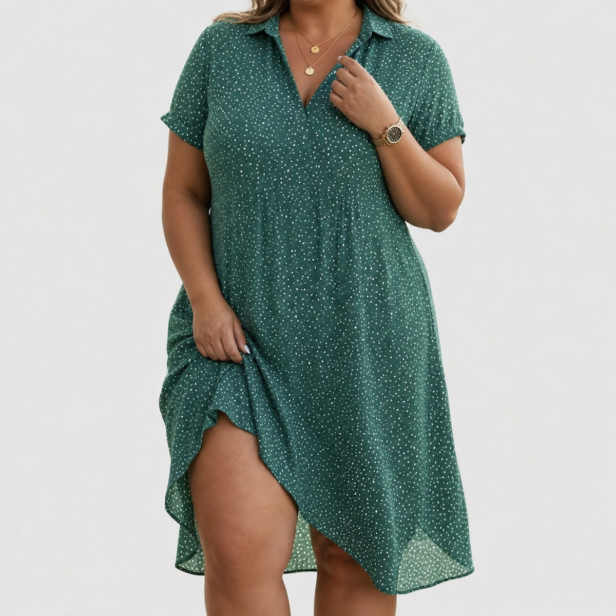 Robe Femme Décontractée Col V Coupe Ample