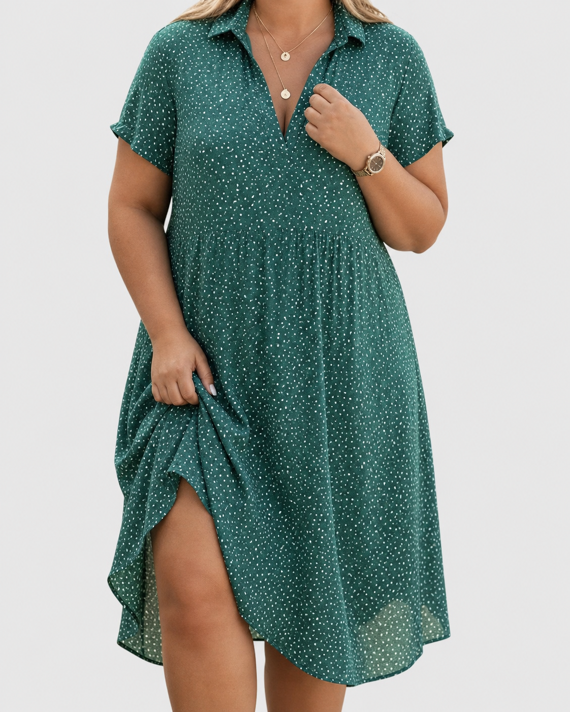 Robe Femme Décontractée Col V Coupe Ample