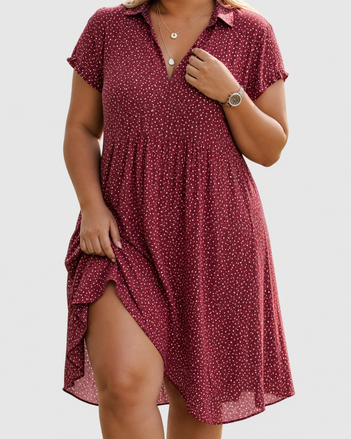 Robe Femme Décontractée Col V Coupe Ample