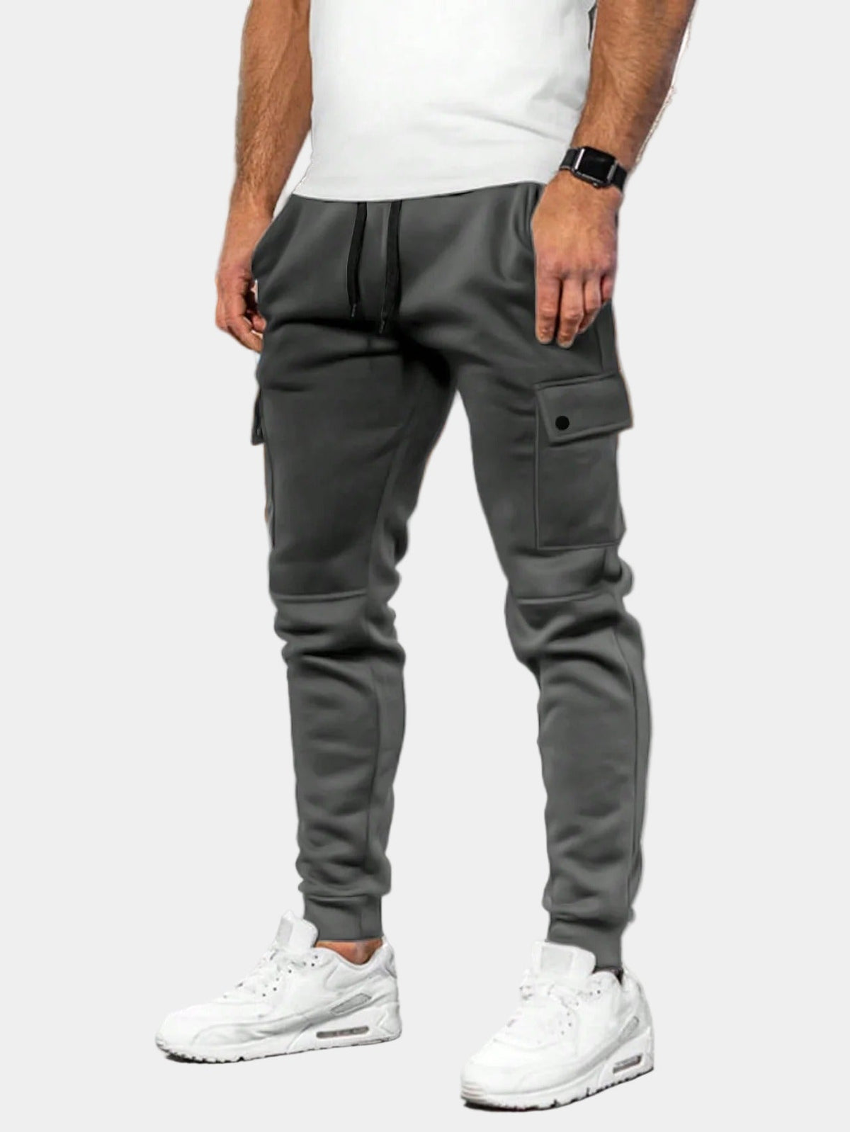 Pantalon de Jogging Homme à Poches Cargo et Cordon de Serrage