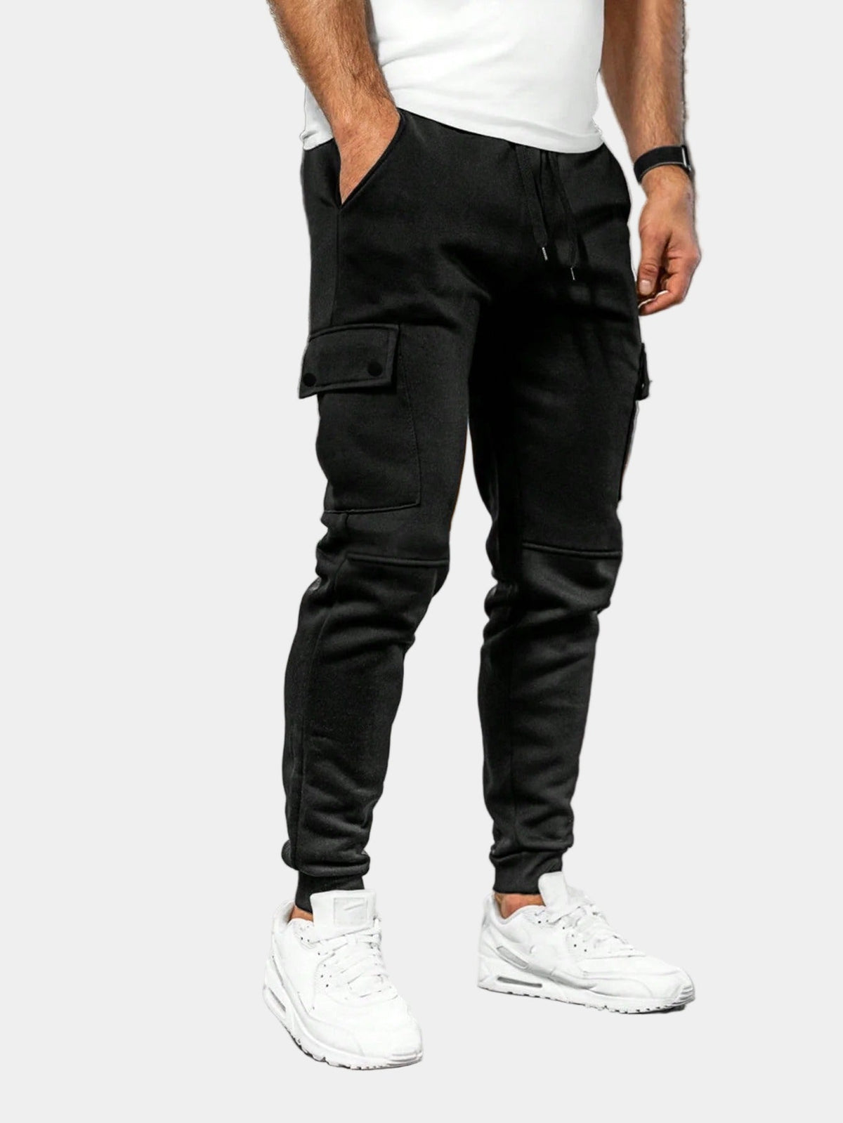 Pantalon de Jogging Homme à Poches Cargo et Cordon de Serrage